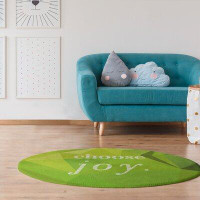 East Urban Home Faux Gemstone Choose Joy Quote Poly Chenille Rug