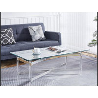 MR Gold Stainless Steel Coffee Table With acrylic Frame and Clear Glass Top CS-1134 WQLY322-W1727128600