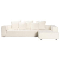 Canora Grey Sharon 118-inch Modern Sectional Sofa with Chaise in Boucle, Left Arm Facing