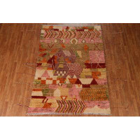 East Urban Home Geometric Berber Moroccan Area Rug Hand-Knotted 6X8