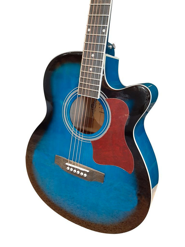Acoustic Guitar for Beginners Adults Students 40-inch Full-size Blue SPS378PG in Guitars - Image 2