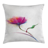East Urban Home Simplistic Poppy Design Purity and Grace Love Indoor / Outdoor Floral 36" Throw Pillow Cover