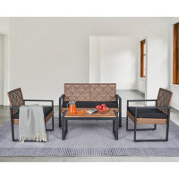 Winston Porter 4-Piece Outdoor Patio Furniture Set for Balcony, Porch, Garden, and Backyard