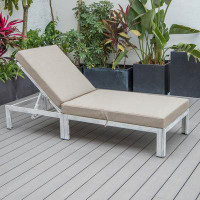 LeisureMod Chelsea 74.8" Long Reclining Single Chaise with Cushions