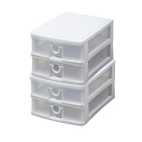 Gracious Living Gracious Living Clear Mini 2 Drawer Desk And Office Organizer With White Finish