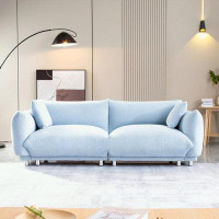 hanada Upholstered loveseat with 2 pillows and metal feet with anti-skid pads
