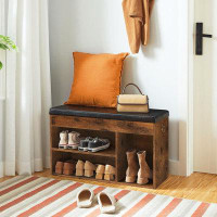 Millwood Pines Millwood Pines Shoe Storage Bench With Padded Cushion, Entryway Bench With Flip-Open Storage Box And Adju