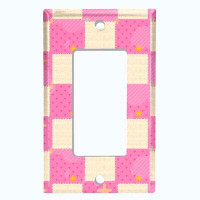 WorldAcc Metal Light Switch Plate Outlet Cover (Pink White Toy Chest - Single Rocker)