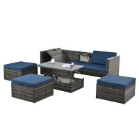 GZMWON 5 Pieces Patio Furniture, Outdoor Conversation Set