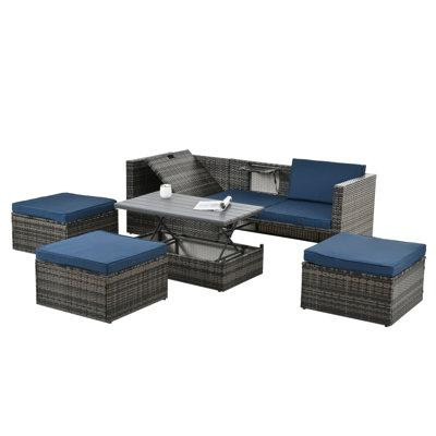 GZMWON 5 Pieces Patio Furniture, Outdoor Conversation Set in Patio & Garden Furniture