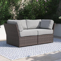 Etta Avenue™ Elodie Fully Assembled 66'' Wide Outdoor Wicker Loveseat with Cushions