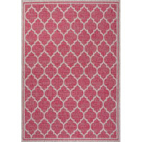 Red Barrel Studio Trebol Moroccan Trellis Textured Weave Indoor/Outdoor Pink