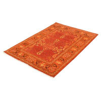Isabelline Hand-Knotted Peshawar Finest Ottoman Dark Red Wool Rug 5'3" X 7'9"