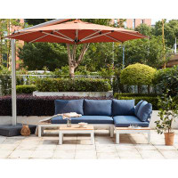 Patio Inn Ahtziry 104'' Wide Outdoor Right Hand Facing Patio Sectional,White