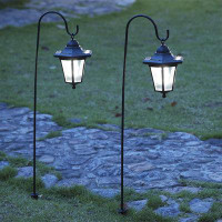 Belleze 37.8 Inch Hanging Solar Lights For Outside Solar Garden Lights Decorative Lanterns With 2 Shepherd Hooks2 Pack