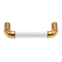 D. Lawless Hardware 3" Classic Polished Brass Pull with White Plastic Insert