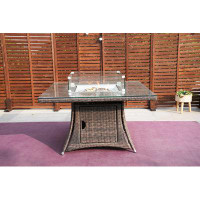Rosecliff Heights Lepley Resin Wicker Propane/Natural Gas Fire Pit Table