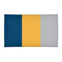 East Urban Home National Basketball Stripes NBS Striped Navy Blue/Gold/Cool Grey Area Rug