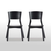Orren Ellis 31.85" Black Solid Back Side Chair(Set of 2)