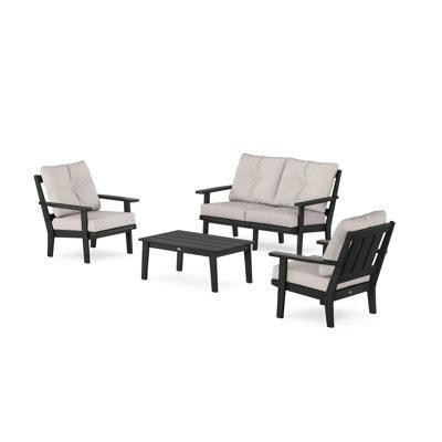 POLYWOOD® Oxford 4-Piece Deep Seating Set with Loveseat in Couches & Futons
