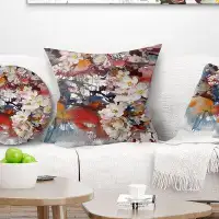 East Urban Home Floral Blossoming Apple Tree Background Pillow