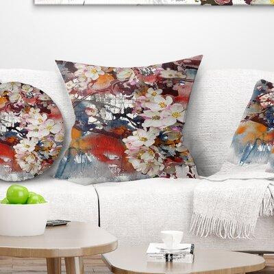 East Urban Home Floral Blossoming Apple Tree Background Pillow in Bedding