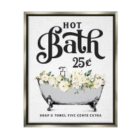 Trinx Trinx Hot Bath Floral Tub Framed Floater Canvas Wall Art Design By Lettered And Lined