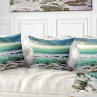 Made in Canada - East Urban Home Seashore Foaming Waves and Sky Pillow