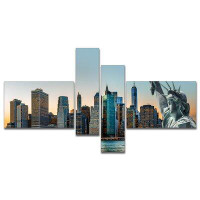 East Urban Home 'New York City Skyline Panorama' Photographic Print Multi-Piece Image on Canvas