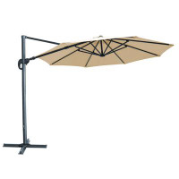 Arlmont & Co. 11.5' Deluxe Patio Umbrella Outdoor Off-set Hanging Satrudan Umbrella Tilt & 360 Rotation Patio Heavyduty