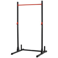 ADJUSTABLE BARBELL POWER RACK SQUAT STAND STRENGTH TRAINING FITNESS PULL UP WEIGHT CAGE HOME GYM BLACK