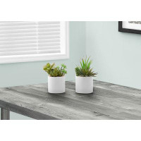 Primrue Artificial Plant, 7" Tall, Succulent, Indoor, Table, Greenery, Potted, Set Of 2, Green Plants