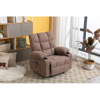 Inbox Zero Recliner Chair Massage Heating Sofa With USB And Side Pocket 2 Cup Holders