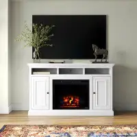 Lark Manor Colomiers 66 inch Fireplace TV Stand Console, White Finish