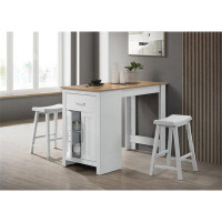 Winston Porter Dining Table with Cabinet, Drawer, and Ergonomic Counter Stools,Trusted Quality