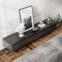 George Oliver Contemporary Media Console with 4 Drawers, featuring a Handle-Free Design