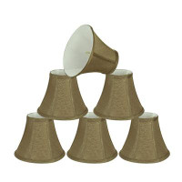 Aspen Creative Corporation 5" H Jacquard Textured Fabric Bell Lamp Shade ( Clip On ) in Khaki