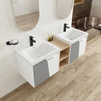 Latitude Run® Sharne 59.8'' Double Bathroom Vanity with Ceramic Top