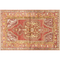 Nalbandian One-of-a-Kind Hand-Knotted 1960s 4'4" x 6'4" Wool Area Rug in Red/Gold/Burgundy