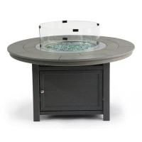 LuXeo Vail 25"(H)x 48"(W) HDPE Round Fire Pit Table