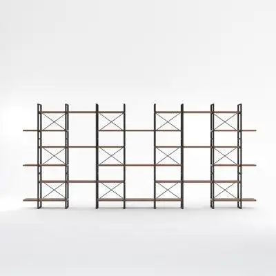 This 6-shelf bookcase has a trendy industrial-chic look. With a durable metal frame and a sleek wood...