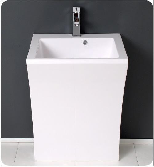 White 22.5 Acrylic Pedestal Sink w/ Medicine Cabinet, P-trap, Faucet/Pop-Up Drain and Installation Hardware Included in Plumbing, Sinks, Toilets & Showers - Image 2