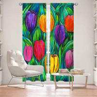 East Urban Home Lined Window Curtains 2-panel Set for Window by Maeve Wright - Tulip Patch