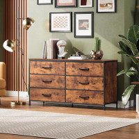 17 Stories Versatile Rustic Brown Fabric Dresser - Spacious Storage, Sturdy Structure, Easy Assembly