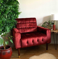 Mid Century Modern Velvet Accent Armchair Living Room Sofa Chair MCM