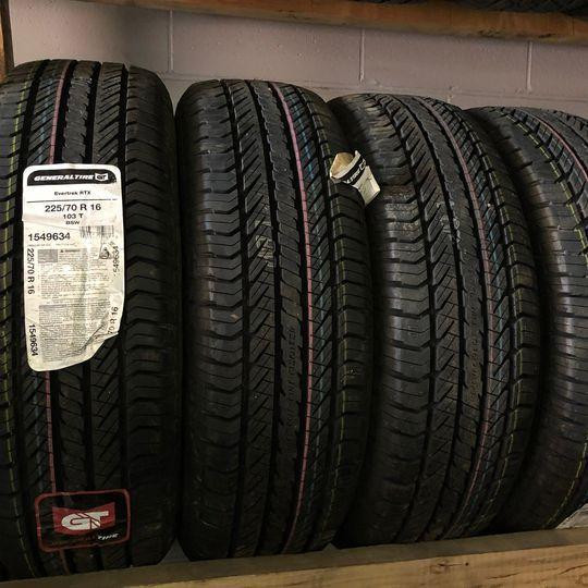 225 70 16 4 General Evertrek Used A/S Tires With 100% Tread Left in Tires & Rims in Toronto (GTA)