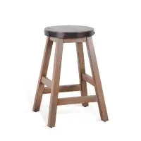 17 Stories Antique Brown 24"h Wood Counter Stool