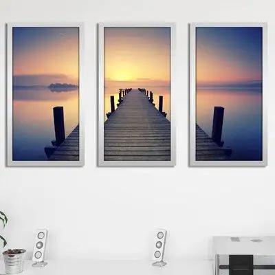 Picture Perfect International Oh So Jetty - 3 Piece Picture Frame Photograph Print Set on Acrylic