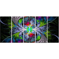 Made in Canada - Design Art Multi-Colour Fractal Stained Glass' Graphic Art Print Multi-Piece Image on Canvas