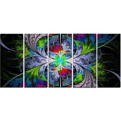 Made in Canada - Design Art Multi-Colour Fractal Stained Glass' Graphic Art Print Multi-Piece Image on Canvas in Arts & Collectibles